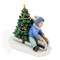 Joseph Studio 7.0 Inch Boy Sledding Figurine Christmas Figurine , Portable Christmas Decor Presents Tree Delivering